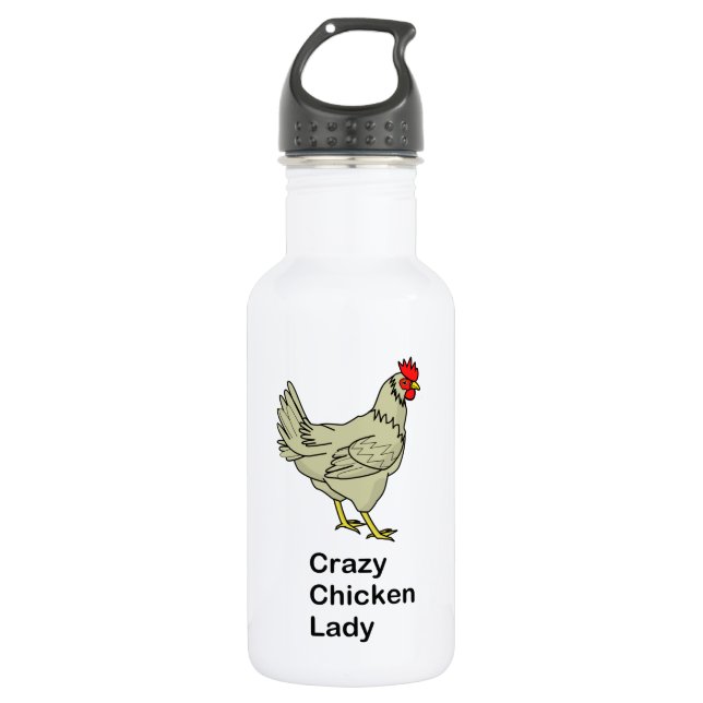Crazy Chicken Lady 532 Ml Water Bottle (Front)