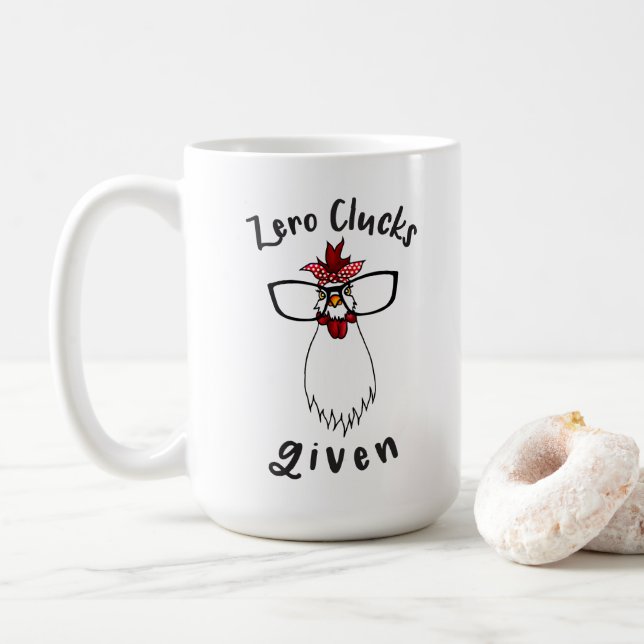 Crazy Chicken Lady Antisocial Farmer Farm Chickens Coffee Mug (With Donut)