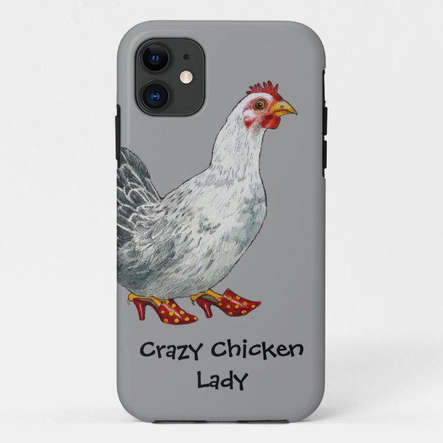 Crazy Chicken Lady Case-Mate iPhone Case (Back)