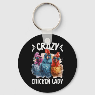Crazy Chicken Lady Chicken Mum Chicken Owner Chick Key Ring