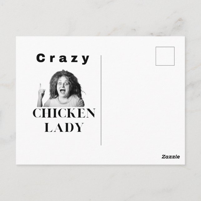 Crazy Chicken Lady. chickens, humour, funny Postcard (Back)
