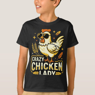 Crazy Chicken Lady Cool Chicken Sungles Retro _1 T-Shirt