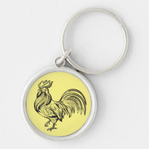 Crazy Chicken Lady Country Girl Farmer Rooster Key Ring