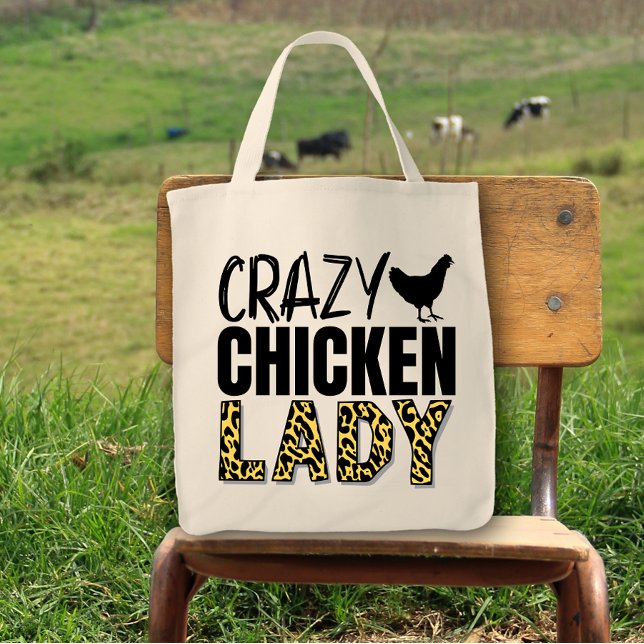 Crazy Chicken Lady Fun Farmers Market Tote Bag (Creator Uploaded)