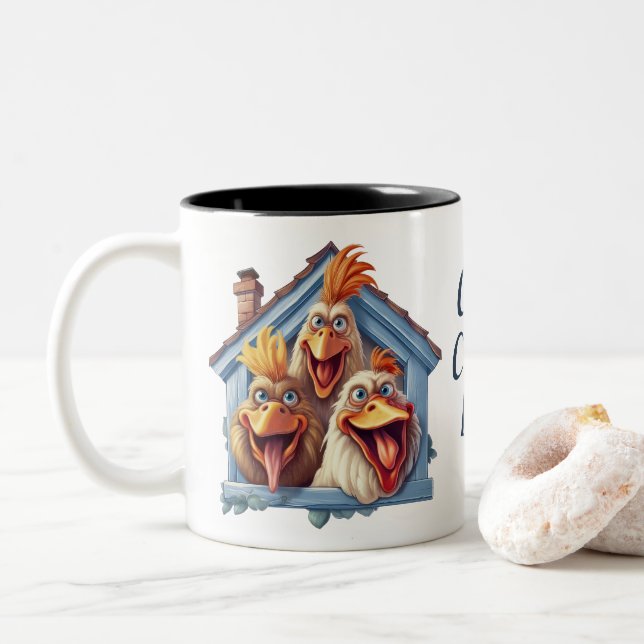 Crazy Chicken Lady Funny Chicken Mug (With Donut)