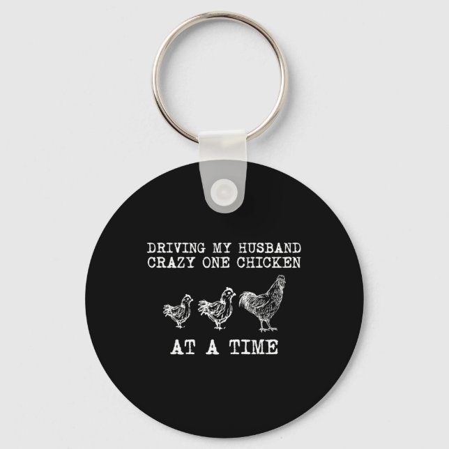 Crazy Chicken Lady Funny Chicken Small_1  Key Ring (Front)