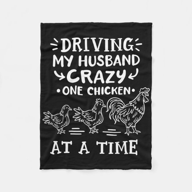Crazy Chicken Lady Funny Chicken Small  Fleece Blanket (Front)