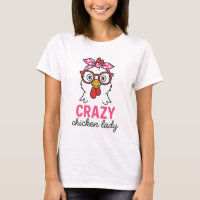 Crazy Chicken Lady Funny Farmer Gift with Glasses