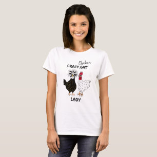 Crazy Chicken Lady Humour T-Shirt