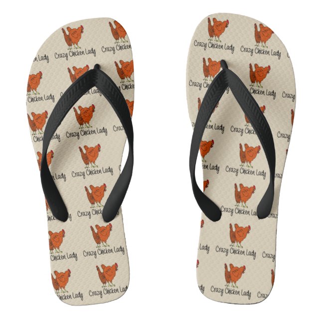 Crazy Chicken Lady Jandals (Footbed)