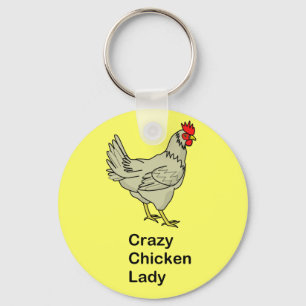 Crazy Chicken Lady Key Ring