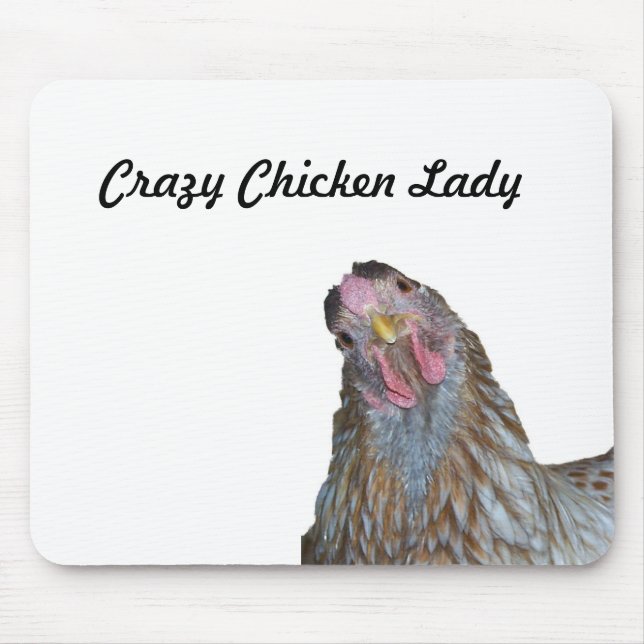 Crazy Chicken Lady Mouse Pad (Front)