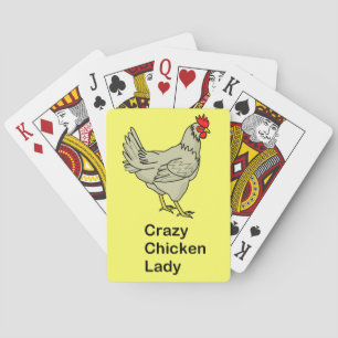 Crazy Chicken Lady Playing Cards