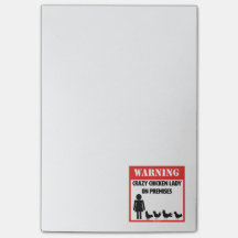 Crazy Chicken Lady Post-It Notes