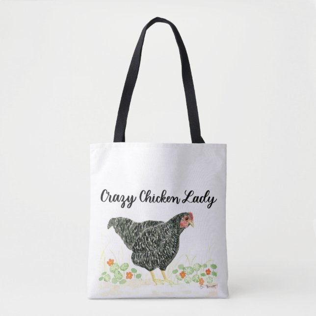 Crazy Chicken Lady Tote bag, Chicken Tote (Front)