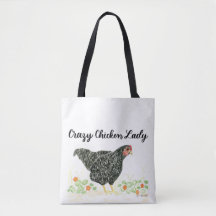 Crazy Chicken Lady Tote bag, Chicken Tote