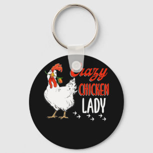 Crazy Chicken Lady Women Farming Farmer Key Ring