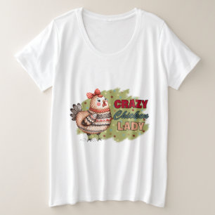 Crazy Chicken T-Shirt Plus Size T-Shirt
