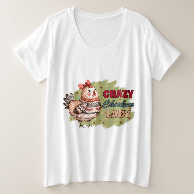 Crazy Chicken T-Shirt   Plus Size T-Shirt (Design Front)