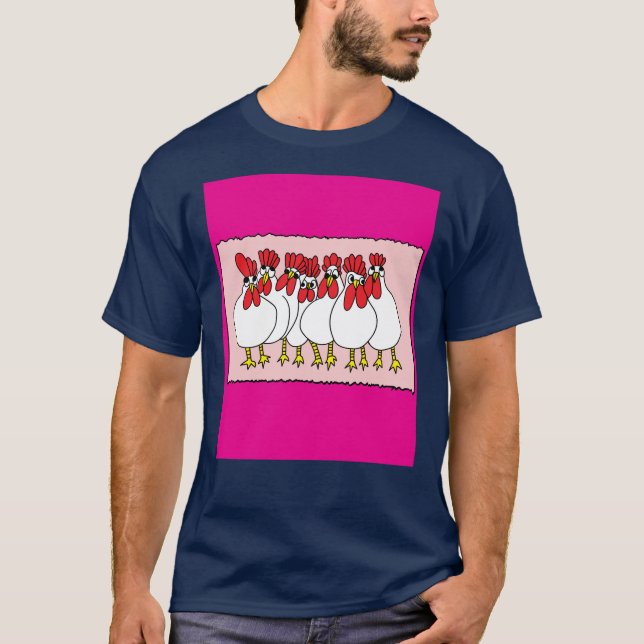 Crazy Chickens Funny Chicken T-Shirt (Front)