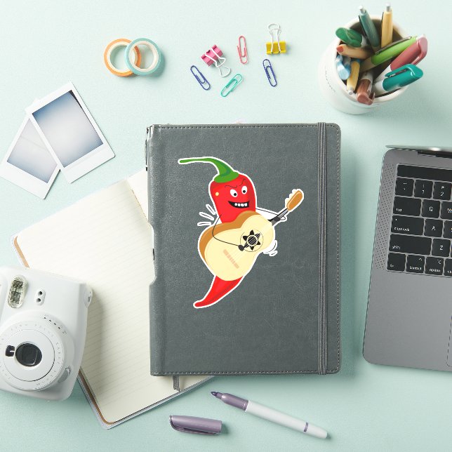 Crazy Chilli Pepper Playing Guitar, Funny Food (iPad Cover)
