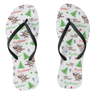 crazy christmas deer jandals