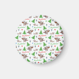 crazy christmas deer magnet