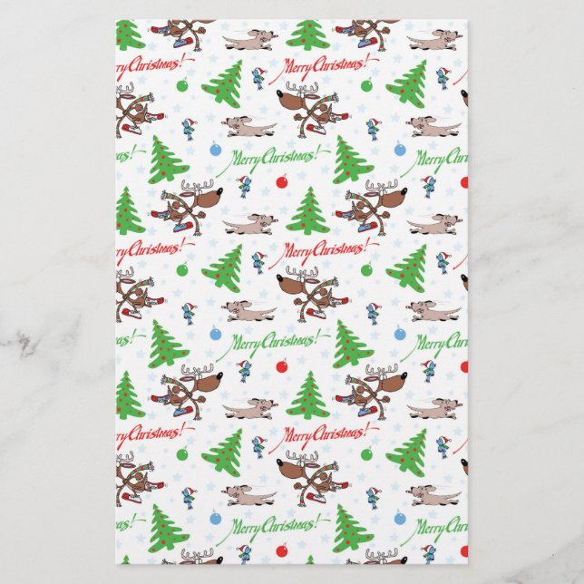 crazy christmas deer stationery (Front)