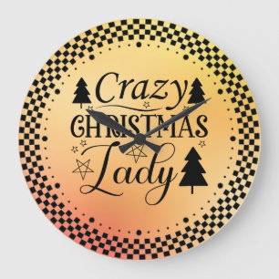 Crazy Christmas Lady-45322 Large Clock