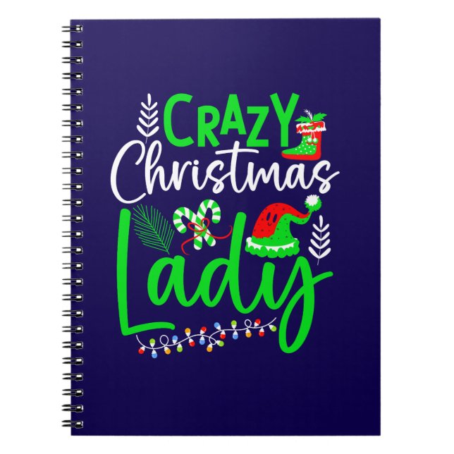 Crazy Christmas Lady-84653 Notebook (Front)