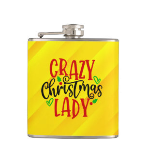 Crazy Christmas Lady-84654 Hip Flask