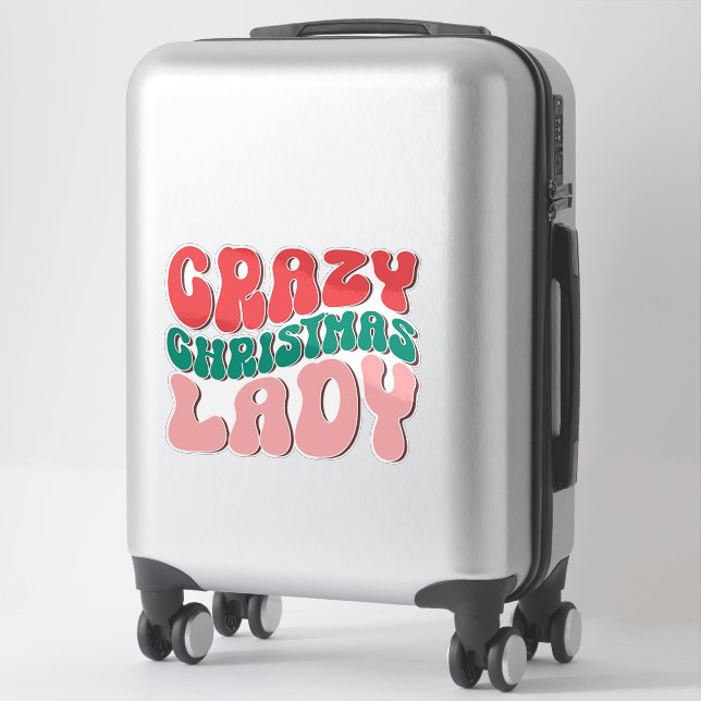 Crazy Christmas Lady Retro Holiday Funny Festive (Suitcase)