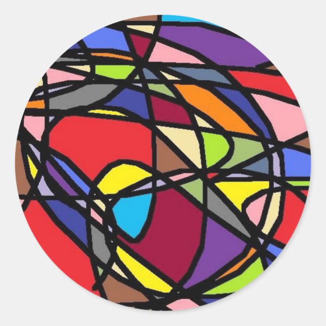 crazy classic round sticker (Front)