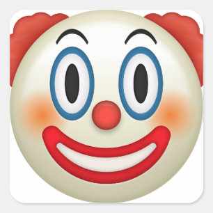 Crazy Clown Emoji Square Sticker