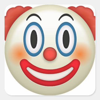 Crazy Clown Emoji Square Sticker