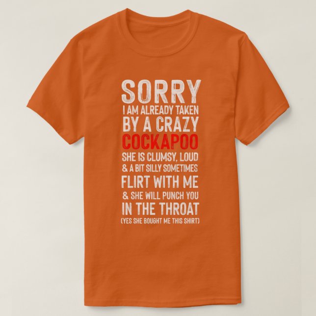 Crazy Cockapoo Meme Humour T-Shirt (Design Front)