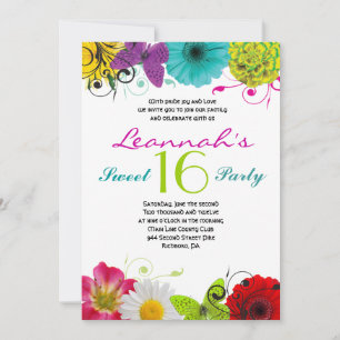 CRAZY COLLAGE Sweet 16 Sixteen Invitation