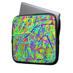 Crazy Coloured Lines Laptop Bag