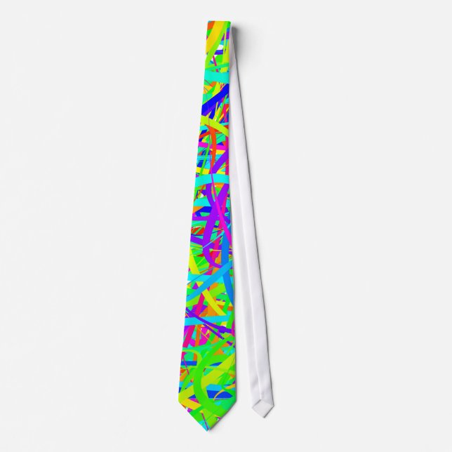Crazy Coloured Lines Tie (Front)