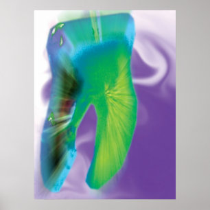 Crazy Coloured Tooth Design Dentist Poster