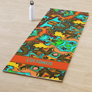 Crazy Colourful Boho Fun Abstract Modern Yoga Mat