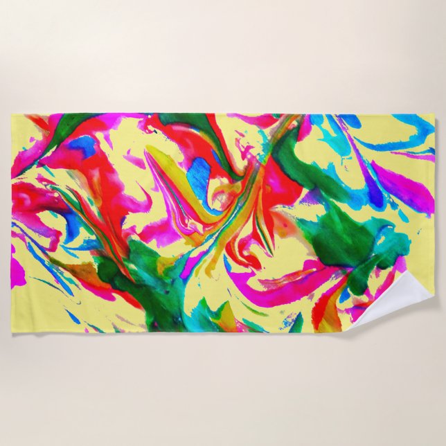 Crazy colours beach towel (Front)