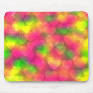 Crazy Colours Heart Bokeh-Computer Mousepad