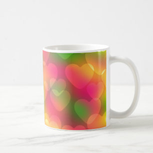 Crazy Colours Hearts Bokeh COFFEE MUG