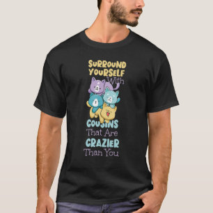 Crazy Cousin Four Colourful Cats T-Shirt