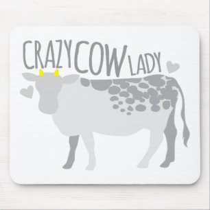 Crazy Cow Lady Mouse Pad