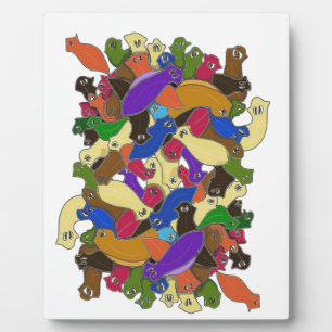Crazy Cross Eyed Planarian Worms Design 2 Plaque