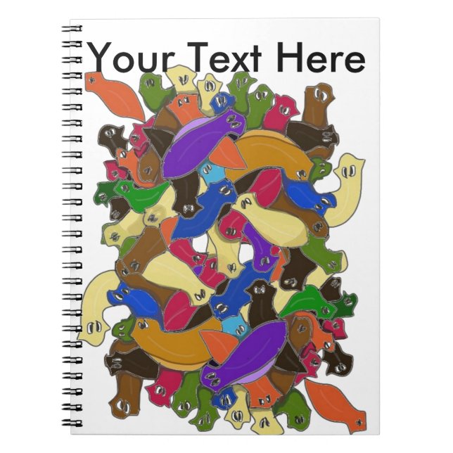 Crazy Cross Eyed Planarian Worms Redesigned Spiral Notebook (Front)