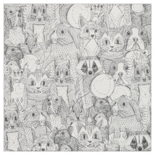 crazy cross stitch critters fabric