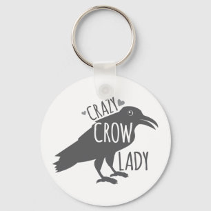 Crazy Crow Lady Key Ring
